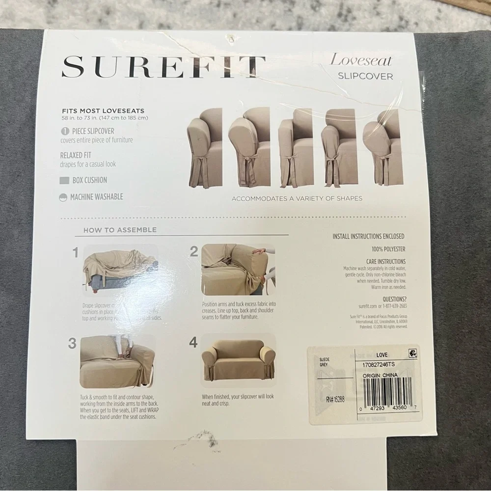 Gray Loveseat Slipcover